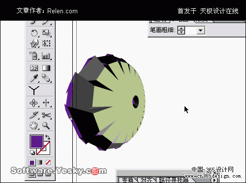 AI描边工具巧应用：齿轮制作