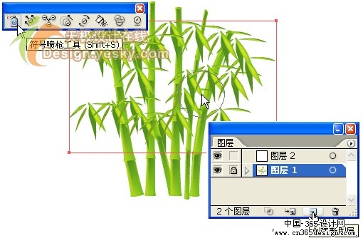 Illustrator矢量绘制实例：清新翠竹（图九）