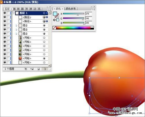 Illustrator绘制令人垂涎欲滴樱桃(5)