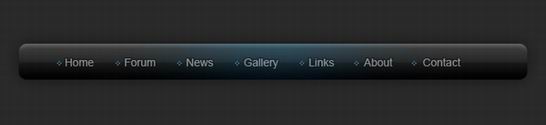 Photoshop制作一个酷黑的网页导航条